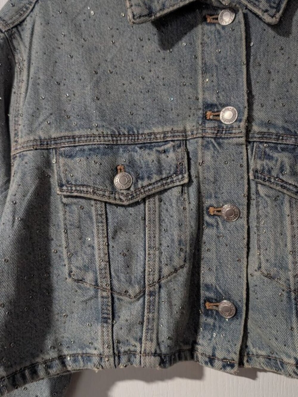 NEW! Zara | Crop Denim Jewel Jacket - Picture 7 of 9